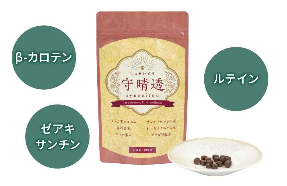 βカロテン、ルテイン、ゼアキサンチン等配合