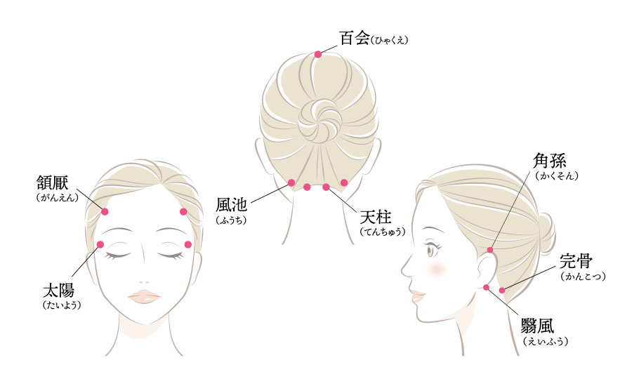 月のしずく スカルプケアエッセンスはツボを意識して行うと効果的